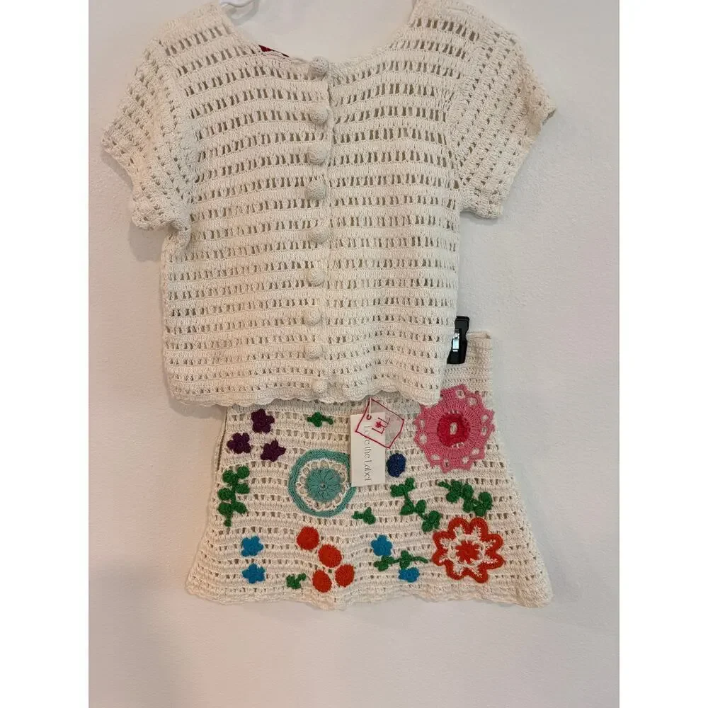 Love The Label Crochet Floral Two-Piece Set – Size Small – NWT